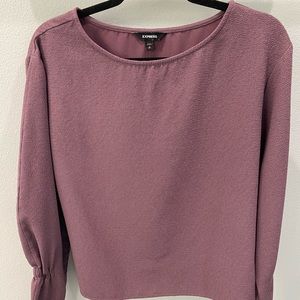 Purple long sleeve blouse, size S